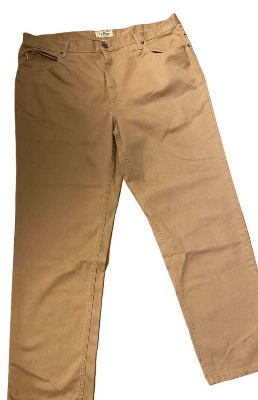 LL Bean Classic Fit Pocket Pants Size 42x32 Tan OJAV 5